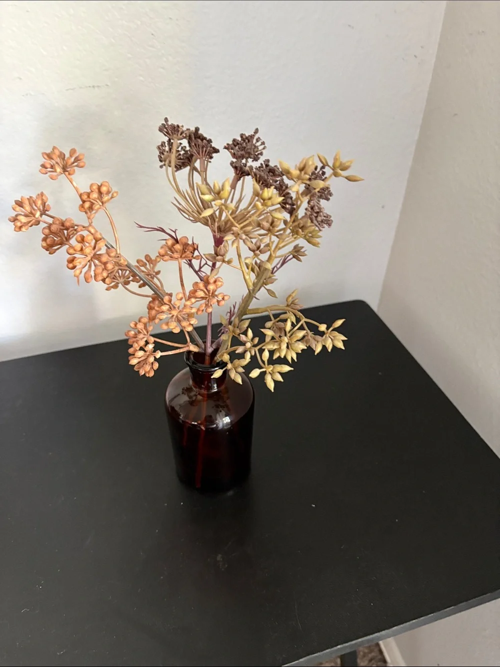 Dried Floral Spray Arrangement in Amber Vase - Neutral Tones Target Fall 2023